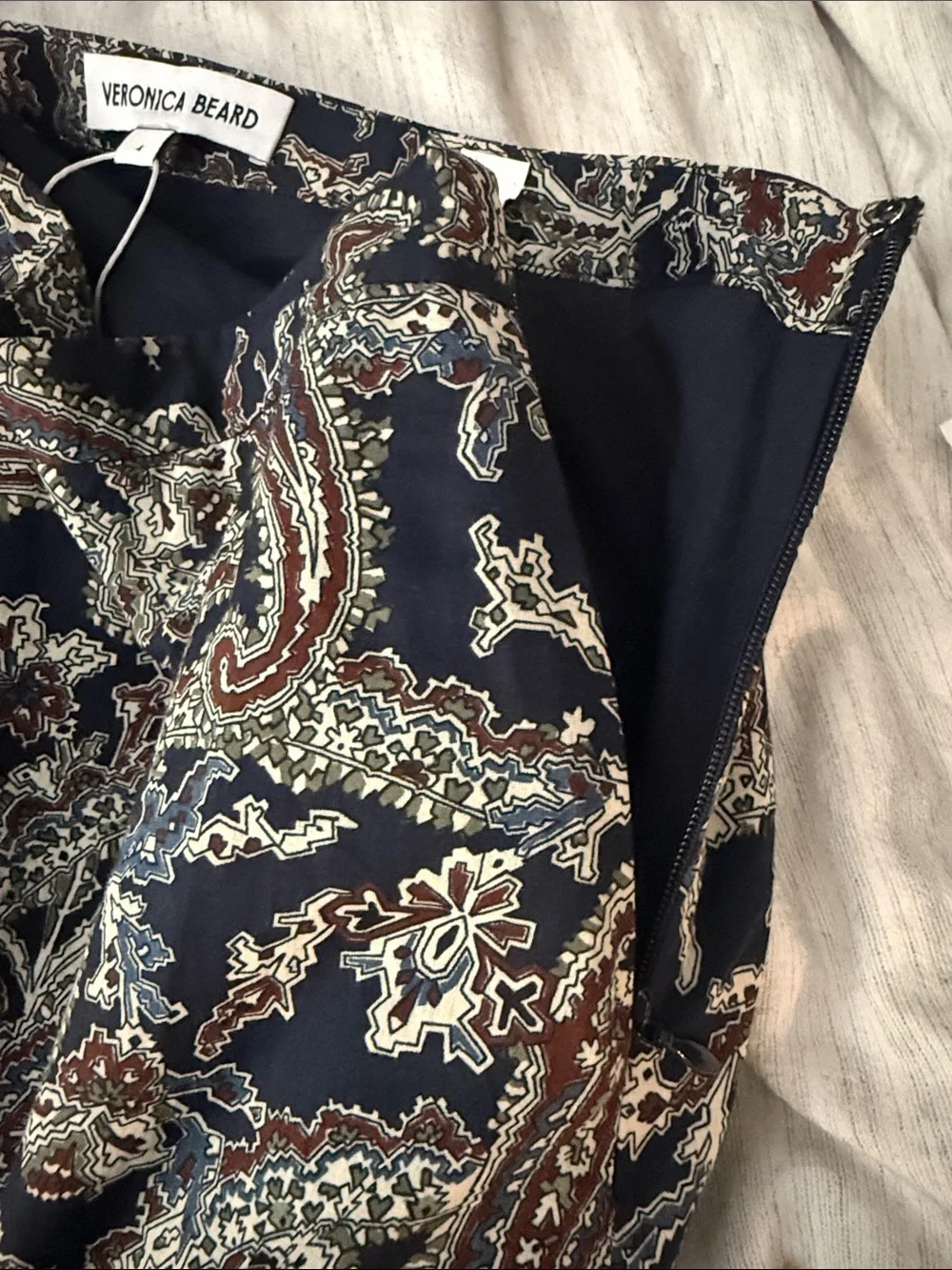 NWT! Veronica Beard Heatheralyn Paisley Tiered Cotton Skirt